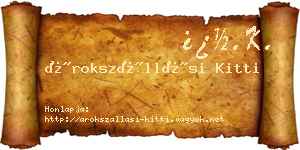 Árokszállási Kitti névjegykártya